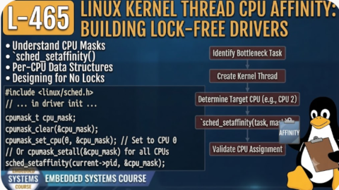 L- 465 Linux Kernel Thread CPU Affinity: Building Lock-Free Drivers, free linux drivers course, learn linux device drivers, linux driver development tutorial, free linux kernel programming, linux device driver training, open source driver development, write linux device drivers, linux kernel driver course, free embedded linux drivers, linux driver tutorial pdf