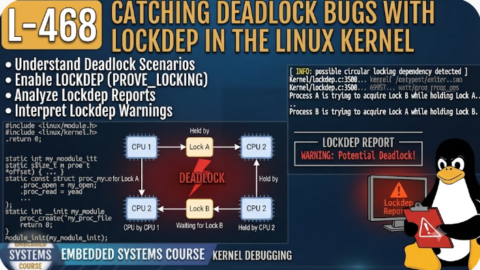 L- 468 Catching Deadlock Bugs with Lockdep in the Linux Kernel, free linux drivers course, learn linux device drivers, linux driver development tutorial, free linux kernel programming, linux device driver training, open source driver development, write linux device drivers, linux kernel driver course, free embedded linux drivers, linux driver tutorial pdf