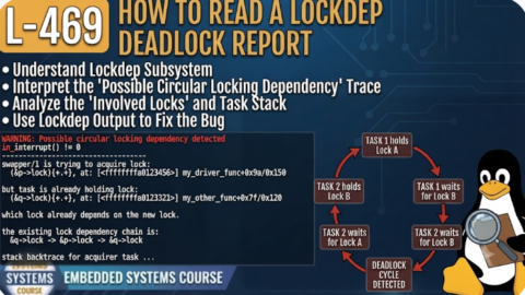 L- 469 How to Read a Lockdep Deadlock Report, free linux drivers course, learn linux device drivers, linux driver development tutorial, free linux kernel programming, linux device driver training, open source driver development, write linux device drivers, linux kernel driver course, free embedded linux drivers, linux driver tutorial pdf
